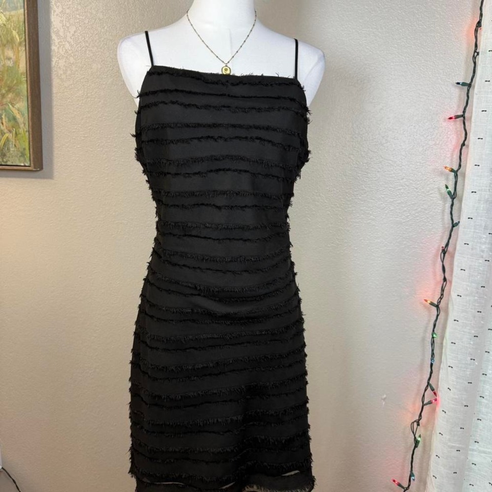 Black Textured Mini Dress – Cotton Candy LA‎ – Size L